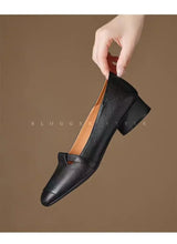 French Style Brown Sugar Mary Jane Flats for Women Square Toe Buckle