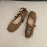 Ladies Ballet Shallow Flat Shoes Women's Retro Mary Jane Shoes Luxury