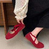 Ladies Ballet Shallow Flat Shoes Women's Retro Mary Jane Shoes Luxury