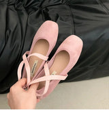 Ladies Ballet Shallow Flat Shoes Women's Retro Mary Jane Shoes Luxury