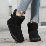 Winter Barefoot Boots Men Ankle Boots Plush Warm Snow Shoes Non Slip