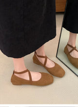 Ladies Ballet Shallow Flat Shoes Women's Retro Mary Jane Shoes Luxury