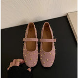 Summer Brand Mary Jane Shoes for Women Fashion Rivet Suede Classic