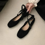 Ladies Ballet Shallow Flat Shoes Women's Retro Mary Jane Shoes Luxury