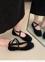 Ladies Ballet Shallow Flat Shoes Women's Retro Mary Jane Shoes Luxury