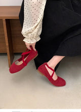 Ladies Ballet Shallow Flat Shoes Women's Retro Mary Jane Shoes Luxury
