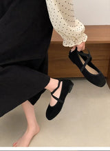 Ladies Ballet Shallow Flat Shoes Women's Retro Mary Jane Shoes Luxury