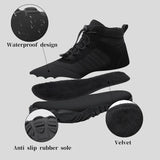 Womens Mens Waterproof Winter Barefoot Shoes Snow Boots Cotton Warm