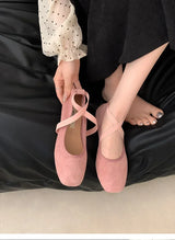 Ladies Ballet Shallow Flat Shoes Women's Retro Mary Jane Shoes Luxury
