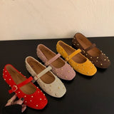 Summer Brand Mary Jane Shoes for Women Fashion Rivet Suede Classic
