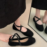 Ladies Ballet Shallow Flat Shoes Women's Retro Mary Jane Shoes Luxury