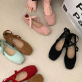 Ladies Ballet Shallow Flat Shoes Women's Retro Mary Jane Shoes Luxury