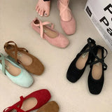 Ladies Ballet Shallow Flat Shoes Women's Retro Mary Jane Shoes Luxury