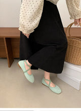 Ladies Ballet Shallow Flat Shoes Women's Retro Mary Jane Shoes Luxury