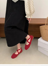 Ladies Ballet Shallow Flat Shoes Women's Retro Mary Jane Shoes Luxury