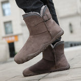 Winter Barefoot Boots Men Ankle Boots Plush Warm Snow Shoes Non Slip