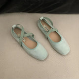 Ladies Ballet Shallow Flat Shoes Women's Retro Mary Jane Shoes Luxury