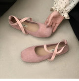 Ladies Ballet Shallow Flat Shoes Women's Retro Mary Jane Shoes Luxury