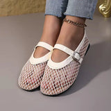 Women's Mary Jane Flats 2026 New Hollow Out Mesh Breathable Fishnet
