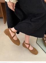 Ladies Ballet Shallow Flat Shoes Women's Retro Mary Jane Shoes Luxury