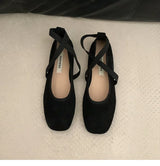 Ladies Ballet Shallow Flat Shoes Women's Retro Mary Jane Shoes Luxury