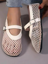 Women's Mary Jane Flats 2026 New Hollow Out Mesh Breathable Fishnet