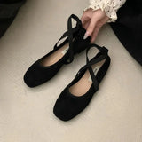Ladies Ballet Shallow Flat Shoes Women's Retro Mary Jane Shoes Luxury