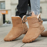 Winter Barefoot Boots Men Ankle Boots Plush Warm Snow Shoes Non Slip