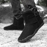 Winter Barefoot Boots Men Ankle Boots Plush Warm Snow Shoes Non Slip